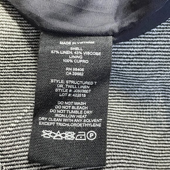 Theory Structured T Twill Linen Short Sleeve Midi Shift Dress Gray Size L Lined - Picture 12 of 16